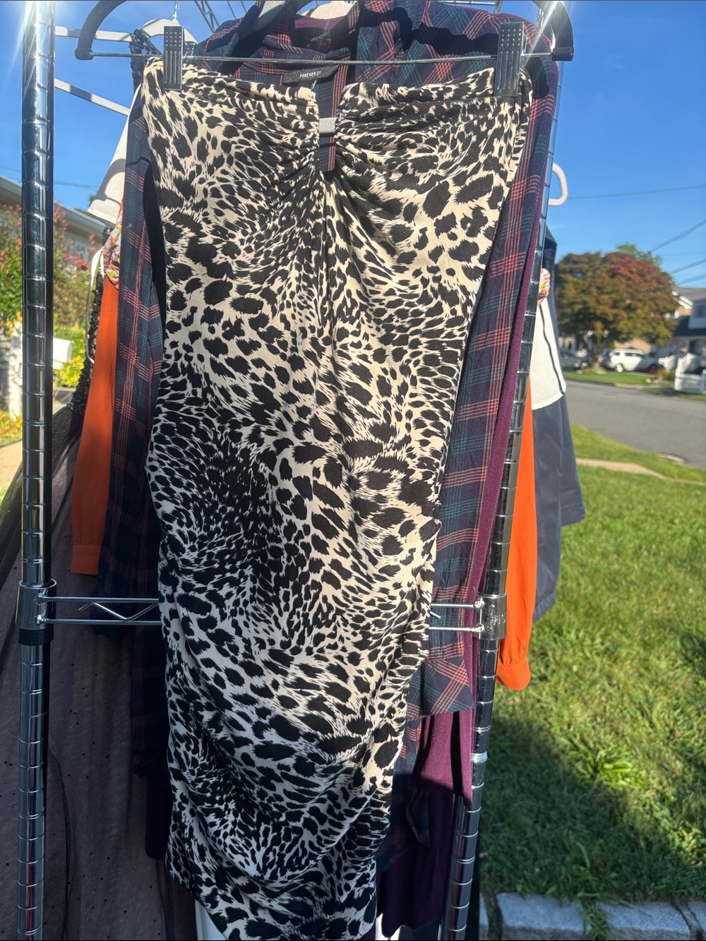 Black and White Animal Print Strapless Midi Dress. Body fitting and flattering